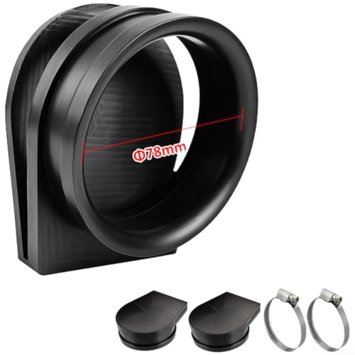 2 Stück Auspuffklappenventil für Schiffsmotoren mit Klemme, verhindert Rückfluss und reduziert Lärm, automatischer Auspuffdämpfer zum Öffnen und Schließen aus Gummimaterial