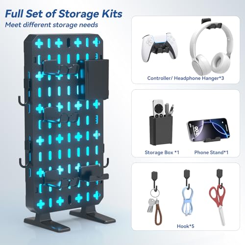 image for KDD RGB Desk Pegboard Organizer - Freestanding Peg Board for Desk with