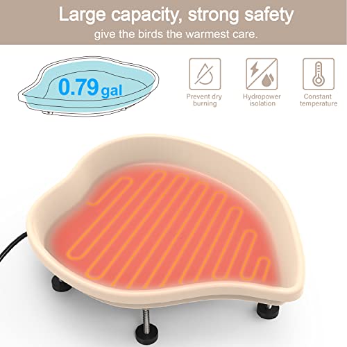 Hugeneroy Heated Bird Bath For Outdoors In Winter - Heated Birdbath Bowl With Thermostatically Controlled - Frost Resistant Energy Saving 60W,Off-White #TOP3