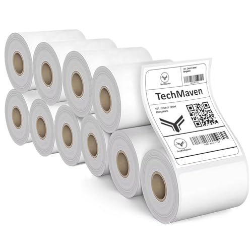 Image of 70gsm Thermal Label Printer Paper-4 inchx 6 inch(100 x 150 mm) Self Adhesive Stickers for Transfer Thermal Printing. Ideal for Shipping, Parcel, Barcode & Address Labels-400 Labels /Roll(Pack of 10)