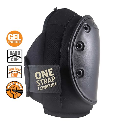 Image of ALTA 56200 AltaGUARD GEL Insert Knee Protector Pads, Black Cordura Nylon Fabric, Neoprene Grip, Hard Cap, Long, Black
