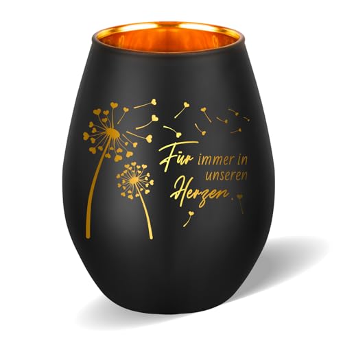 Belillpipi Trauergeschenk Trauerlicht Windlicht mit Gravur-Für Immer in unserem Herzen-Trauerkerze Geschenke für Trauernde zur Beerdigung Trauer Deko Windlicht Trauergeschenke für Hinterbliebene