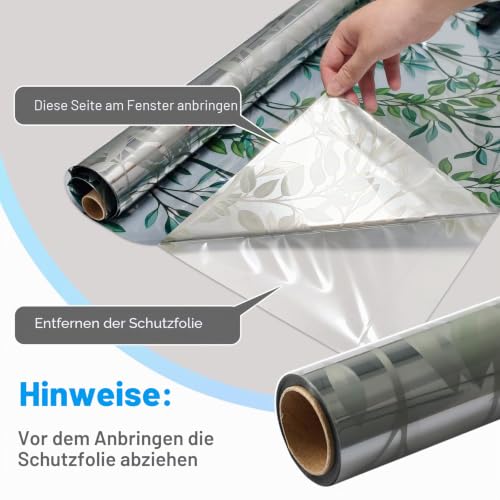 Finnez Fensterfolie Sonnenschutzfolie, Selbstklebende Silber 75 x 400 cm – Ansicht 6