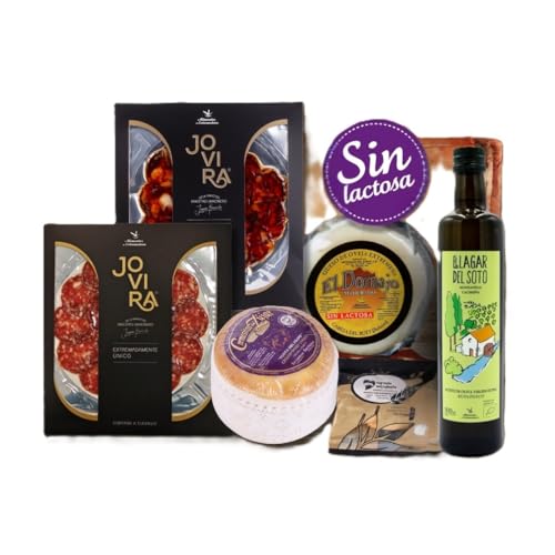 Cesta Extremeña Sin lactosa Loncheado Chorizo y Salchichón Ibérico de Bellota Queso Curado de Oveja Queso Cremoso de Untar del Zujar Aceite de Oliva Virgen Extra 250ml Cesta Regalo – CORAZON EXTREMEÑO