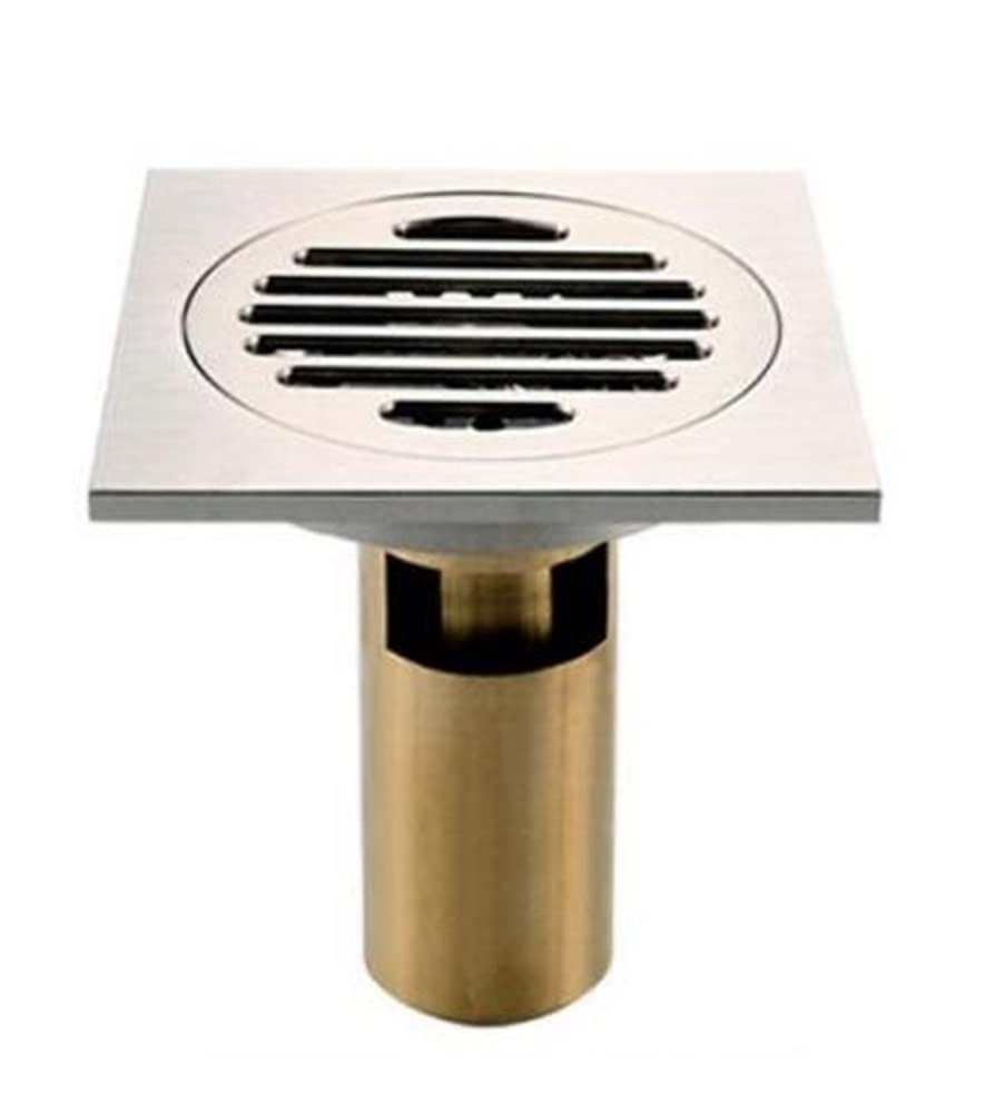 Siphon de sol en laiton haut de gamme 10 cm fini nickel brossé pour douche