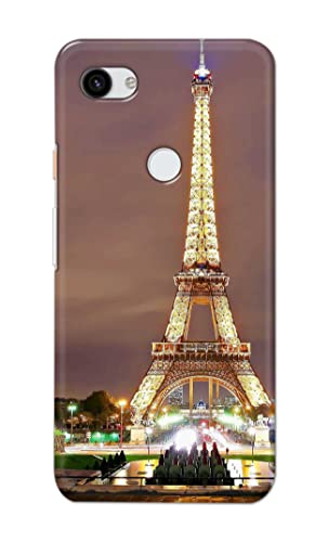 Image of PRINTFIDAA Lovers Famous Place Eiffel Tower in Paris Printed Designer Hard Case for Google Pixel 3A, G020A, G020E, G020B Back Cover -(e) RPM1009