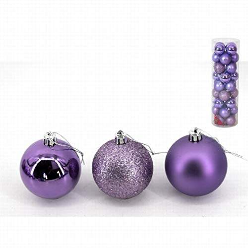 Gerimport Set 36 Bolas de Navidad Dylan Violeta 6 cm