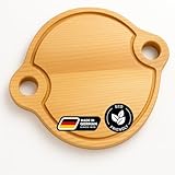 Tabla de cortar de madera de roble macizo 35 x 42 x 2 cm – Tabla de cortar de madera grande para la cocina, tabla de cortar con surco de zumo, práctica para cuchillos, tabla de roble, tabla de cortar