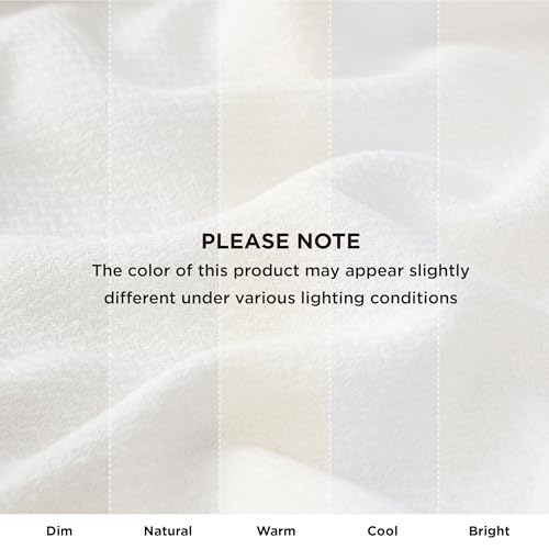 Image of Bedsure 100% Cotton Blanket, Herringbone Weave, Full, White