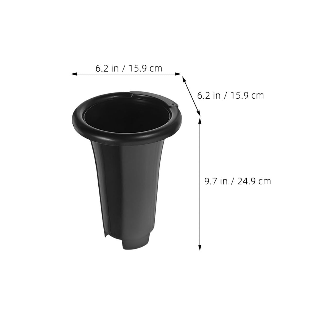 Sewroro Lot de 10 Pots de Pépinière à Orchidées Noirs Extra Grands Ronds en Plastique PP Épais et Respirant 159 MM Diamètre X 249 MM Hauteur pour Jardinage et Culture en Intérieur et