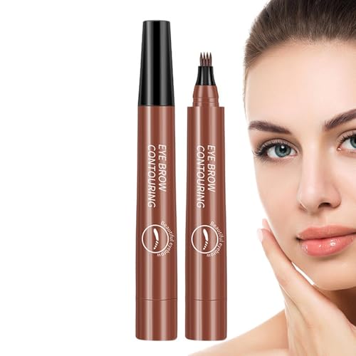 Lápiz Microblading para cejas - Resistente al agua con 4 puntas, lápiz líquido para maquillaje, larga duración y impermeable