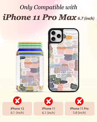 Shorogyt for iPhone 11 Pro Max Wallet Case for Women, Collage | Compatible with MagSafe, Fits 5 Cards, Detachable Magnetic, Credit Card Holder, Leather RFID Blocking, Cute Phone Cover - image 2