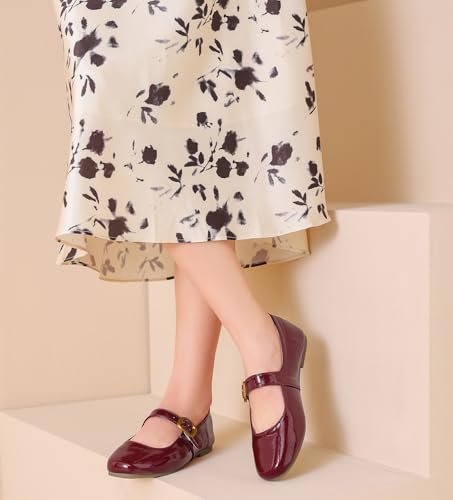 Mary Jane Ballet Flats for Women Dressy Comfortable Square Toe Buckle Strap Soft Work Flats Mary Jane Flats Shoes2