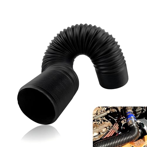 DYEKNEE Pack-1 Car Intake Retractable Pipe, 2.99' Waterproof Durable Automotive Feed Pipe Accessories, Flexible Air Guide Hose Replacement, Universal for Most Cars Trucks Modifications (Black)
