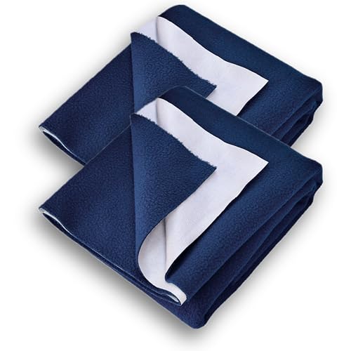 Vastrora Pack of 2 Waterproof Dry Sheet for Baby, Washable Fleece Absorbent Bed Protector Sheet, for Diaper Changing, Period Use, Urine Leak, Elderly Care | Nursing & Sofa - Gray