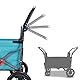 TOPWELL Bollerwagen faltbar, Handwagen mit Dach und Bremsen, Transportkarre Gerätewagen, klappbar, PU Vollreifen, bis 120 kg Tragkraft (Himmelblau/Grau)