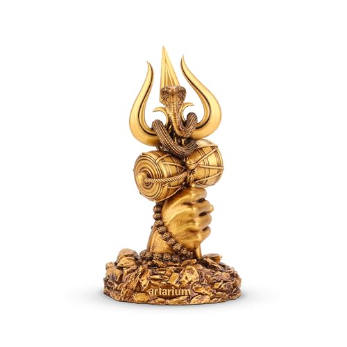 Image of Artarium Shiv Trishul Idol Sacred Trident of Mahadev for Worship Compact Divine Showpiece for Pooja Room & Religious Gifting (4 INCH)