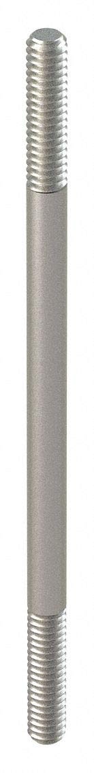 1/4"-20 x 5" Plain 18-8 Stainless Steel Double End Threaded Studs, 2 pk.