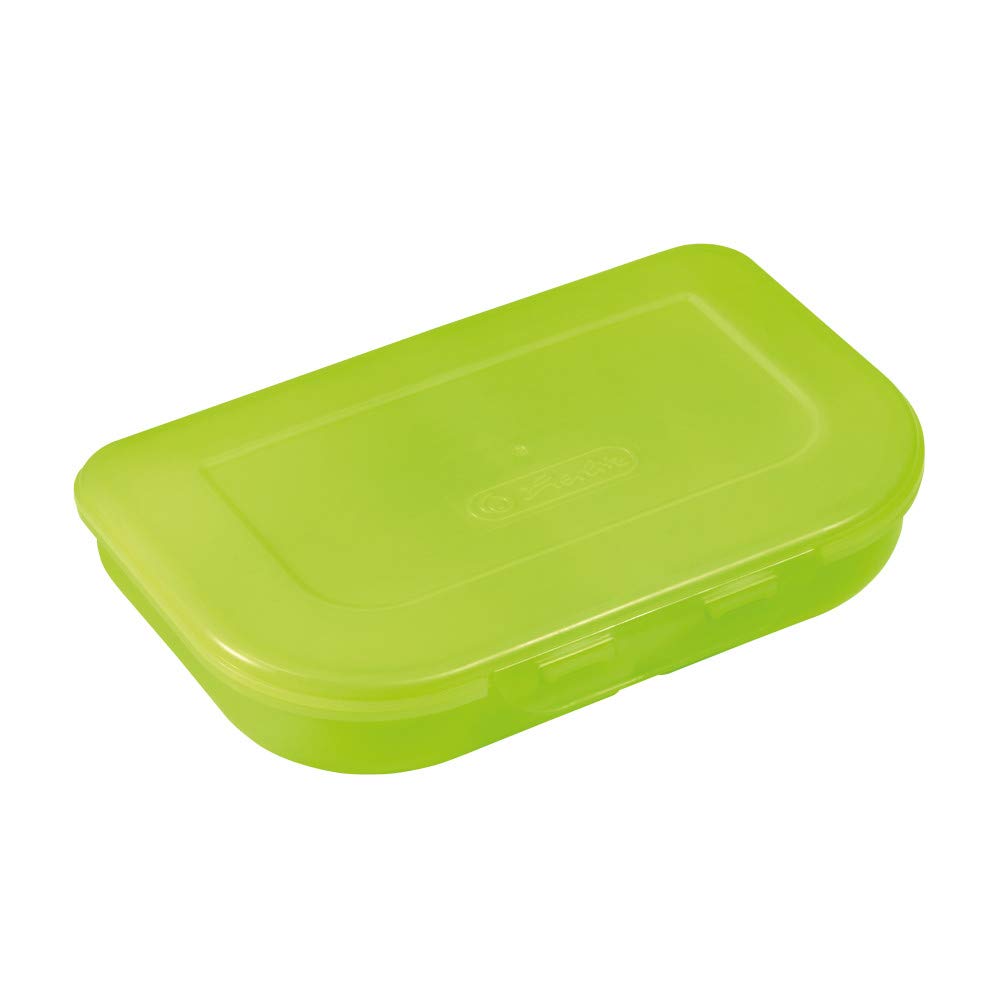 Herlitz Brotdose grün, mit 2 Fächern – Kunststoff-Lunchbox für Kinder, spülmaschinenfest & BPA-frei, passend für Herlitz Schulranzen