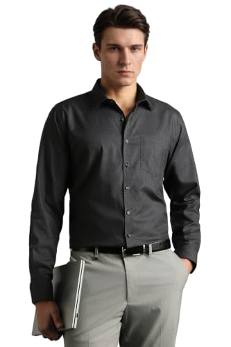 Image of Van Heusen Men Cotton Solid Slim Fit Formal Shirt