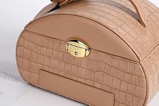 Jewelry Box Organizer for Women Girls | 3 Layer Medium Jewellery Storage Case Lockable | PU Leather Jewel Holder for Necklace Earrings Rings Women's(1Pc, Brown Color)