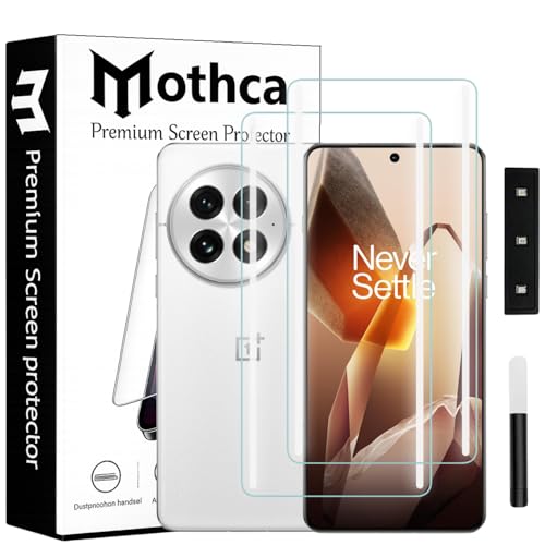 Image of Mothca Curved UV Tempered Glass Screen Protector for OnePlus 13 | Transparent | Pack of 2 | Borderless Full Screen Coverage with UV Installation Kit