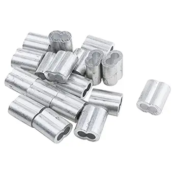 Antrader Aluminum Crimping Loop Sleeve 20PCS Wire Rope Aluminum Sleeve Clip Fittings for 5/16