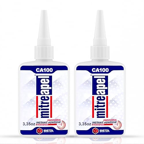 MITREAPEL Cyanoacrylate (CA) Super Glue (2x3.5 oz) for Plastic, Metal,