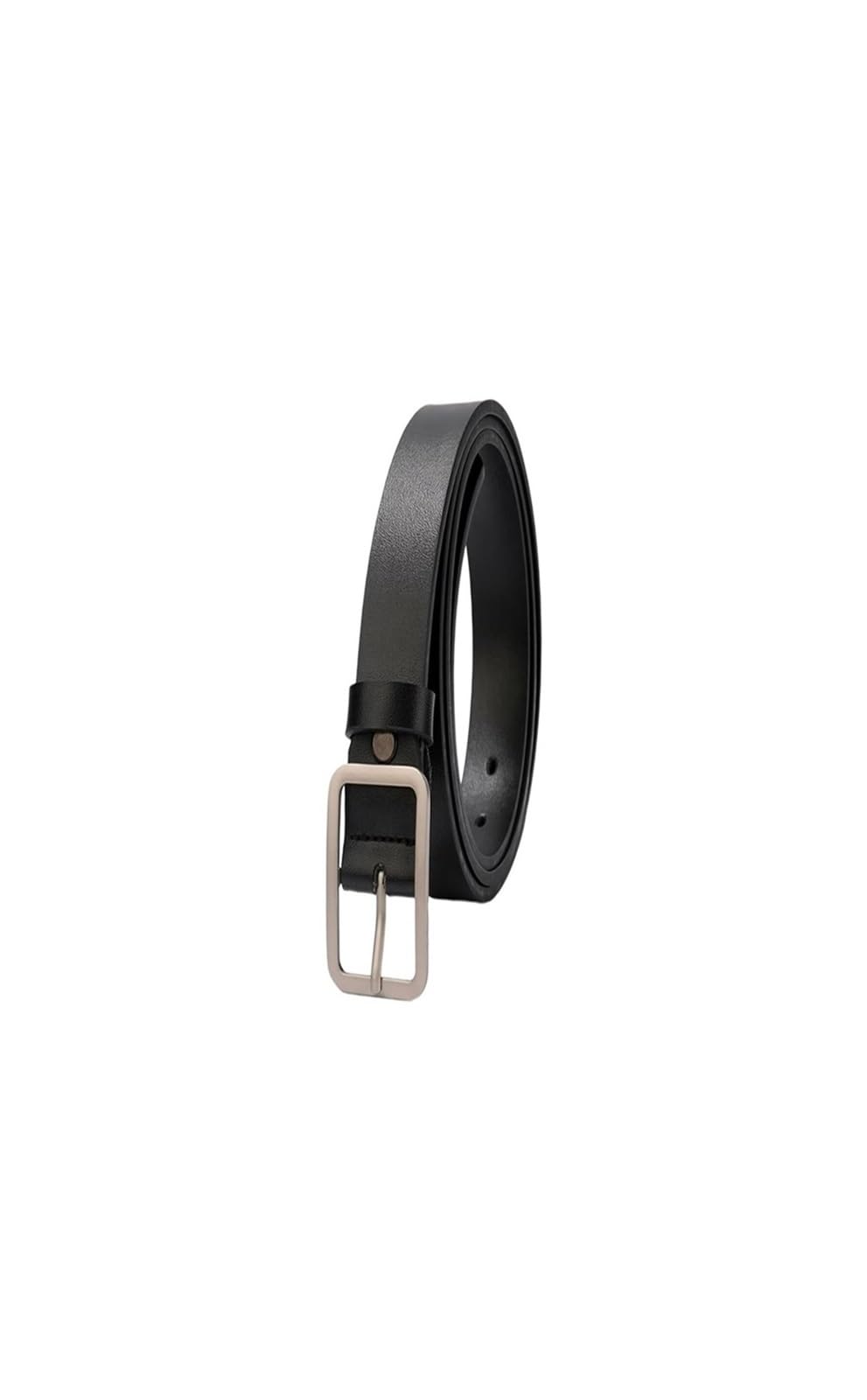 dfEDRd Ladies Waist Belt, 85-130cm Ladies Black Leather Belt, Business Casual Adjustable Pin Buckle Waistband(Black square,125 (Waist 110))