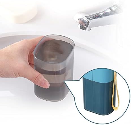 XINGSUI 2 PCS Portable Toothbrush Case,Removable Toothbrush Cup,2 PCS 50ml Clear Travel Containers,for business Trip,camping,hiking(green,blue) (toothbrush storage box)