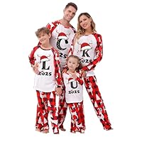 Couples Christmas Pyjamas, Family Christmas Pyjamas Set Mens Womens Letter Printed Xmas Matching Pyjama Kids Pjs Family Cartoon Cute Boys Girls Christmas Pj, Kids Letter B 6-7 Years