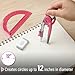 Mr. Pen- Compass and Protractor Set, Vivid Cerise, Compass Geometry Tool, Protractor and Compass Set, Compass Drawing Tool, Drawing Compass, Geometry Compass, Math Compass for Geometry