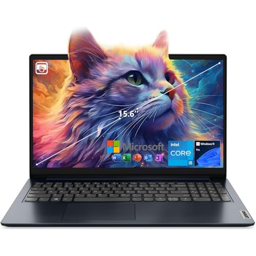 Image of Lenovo IdeaPad 1i Laptop, 15.6 Inch FHD Touchscreen, Intel Core i5-1235U Processor, 16GB RAM, 512GB SSD, Webcam, HDMI, Wi-Fi 6, Windows 11 Pro, Blue, with Microsoft 365 for The Web
