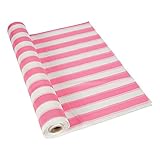 Fun Express - Pink/White Striped Tablecloth Roll - Party Supplies - Table Covers - Print Table Rolls - 1 Piece