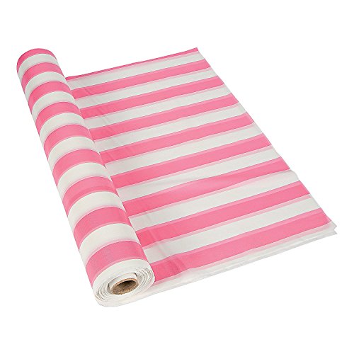 Pink / White Striped Tablecloth. 40