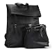 Produktbild Urcover® Unisex Designer Foldover Rucksack + Kleiner Beutel in Schwarz, auch als Umhängetasche Handtasche mit Reiß- & Magnetverschluss | Freizeitrucksack Daypack