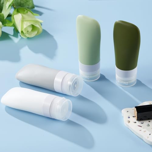 Image of INSFIT Travel Bottles for Toiletries, TSA Approved 3oz Travel Size Containers, BPA Free Leak Proof Squeezable Silicone Tubes for Shampoo Conditioner Lotion Body Wash with Labels