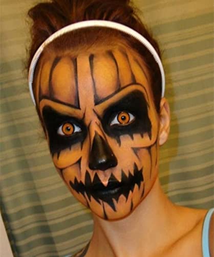 Mysense Orange Face Paint Eye Black Stick, Sports Eye Paint for Baseball Softball Football Lacrosse, Cream Body Painting for Halloween Costume SFX Starfire Cosplay Pumpkin Makeup