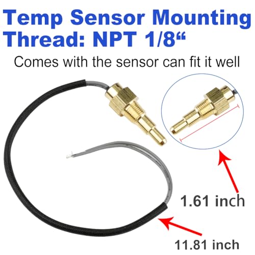 Waterwich WATERWICH-SK-GZYB206 2 Inch 52Mm Water Temperature Gauge Kit Fahrenheit & Celsius Blue For Car Truck Marine Vehicle Automotive thumb #6