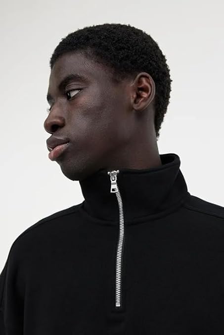 Image of Solid Oversized Halfzipper Long Sleeves Sweatshirt for Men's