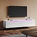 Produktbild SUNXURY Lowboard TV Board weiß Hängend Hochglanz mit LED Beleuchtung TV Schrank RGB Fernsehschrank 140 x 35 x 30cm