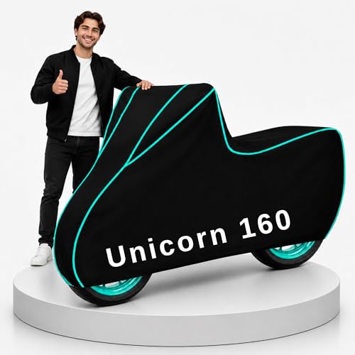 Image of My NEW Covers 100% Water Resistance Unicorn 160 Bike Cover | Taffeta Body Cover for Rain & Sun | UV Protection, Dustproof, Scratch Resistant, Windproof, Heat Resistant, Vehicle Specific Fit