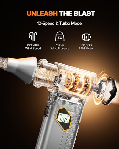 VX-101 Pro Max Compressed Air Duster for PC, Car Cleaning - Image 3