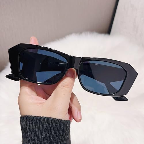 Trendy Rectangle Sunglasses Uv400 Protection for Women Men Shades2