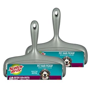 Scotch-Brite Pet Extra Sticky Large Surface Lint Roller for Pet Hair, Furniture and Clothes, 1 Roller, 60 Sheets (Pack of 2) Multicolor