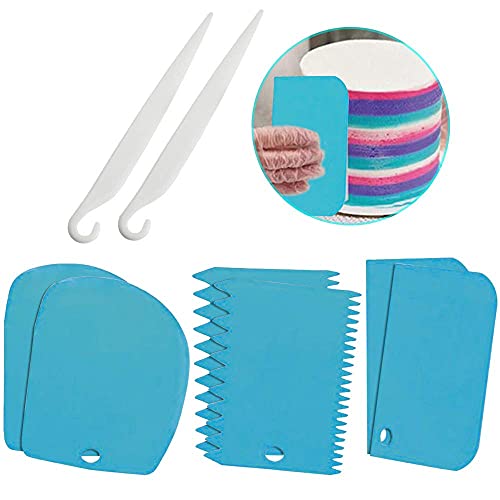 FYSL 6 Pcs Grattoir à Gâteau Grattoir à Pâtisserie Grattoir pâte et Deux Mettez Couteau Hors Moule pour La Cuisson des Gâteaux Bord de Décoration Cover