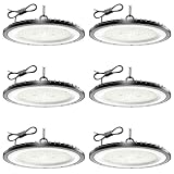 300W 6 Pieza UFO LED Lámpara de Alta Bahía,6500K Blanco Frío Focos LED Interior Techo,30000LM Iluminación de Almacén,IP65 Impermeable Lampara Industrial,Naves Industriales para Garaje Fábrica Taller
