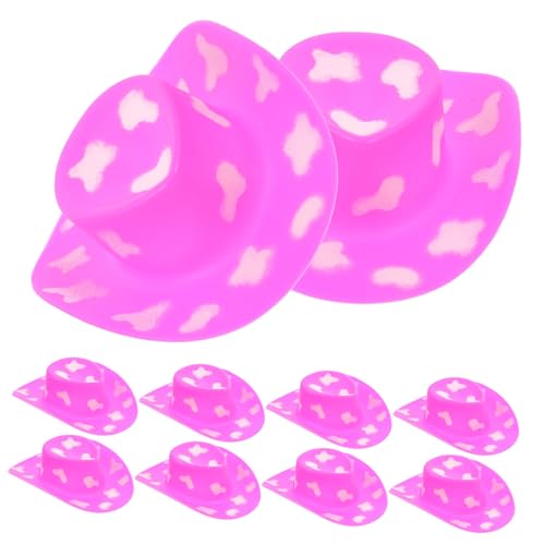 ifundom 10piezas Mini Sombreros De Vaquera De Plástico para Muñecas Pack De Accesorios para Decoración De Fiestas y Fotografía para Casa De Muñecas