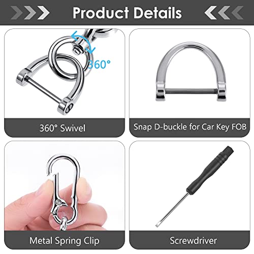 Giantree Horseshoe Buckle Car Keychain, Universal Keychain Zinc Alloy Key Chain 360 Degree Rotatable With Anti-Lost D-Ring Fit For Men And Women #TOP2