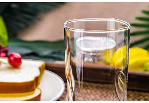 Image of FINSTER Crystal Cut Water /Milk Glasses Set of 2-300 ml Transparent Long Glass Highball Glasses | Juice Plaza Tumbler